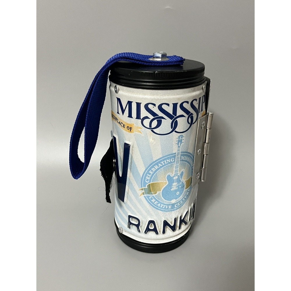 Mississippi License Plate Purse Barrel Bag Cylinder Can Shape 90s